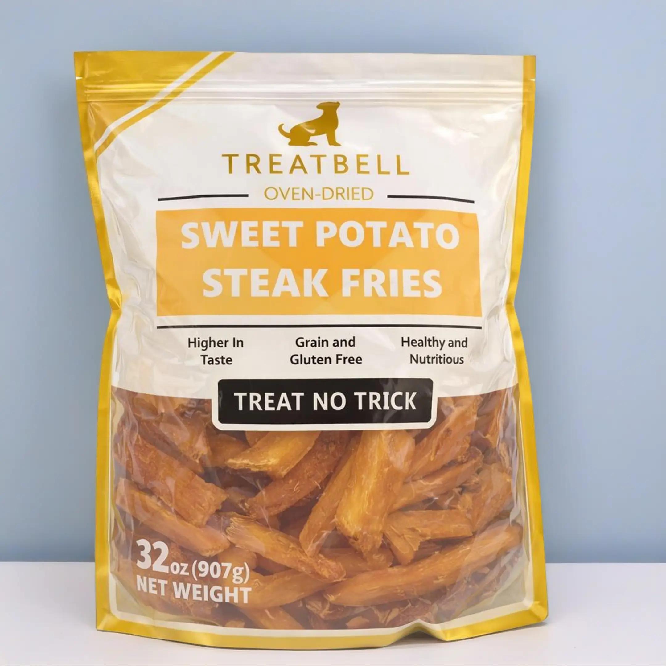 2lbPureSweetPotato Dog Treats, TreatBell,All-Natural Single-Ingredient Long-Lasting Firm Chews— No Added Softening Agents, Low-Fat High-Fiber Digestive Aid, Grain-Free Hypoallergenic Snacks That Supports Teeth & Digestive Health