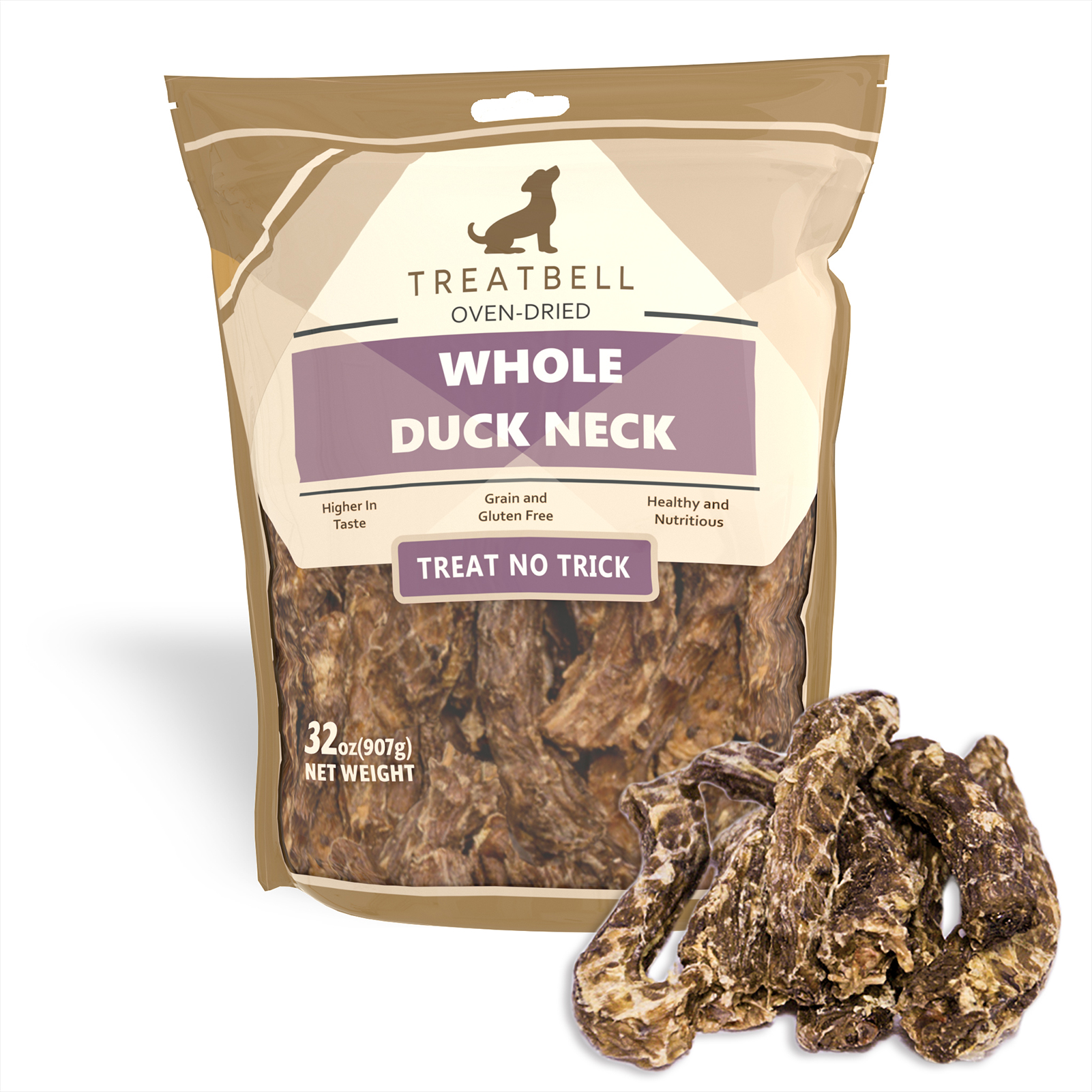 2LB Duck Neck Pieces Oven-Dried Dog Treats ,Firm & Crunchy Texture, High-Protein Low-Fat Dental Treats, for Joint Health & Oral Hygiene Small to Large Dogs